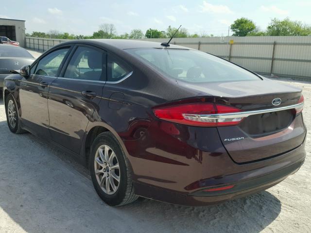 3FA6P0G7XHR279550 - 2017 FORD FUSION S MAROON photo 3