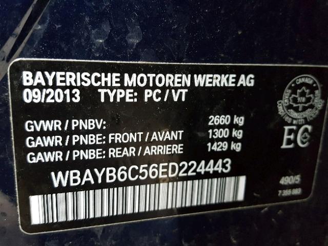 WBAYB6C56ED224443 - 2014 BMW 750 XI BLUE photo 10