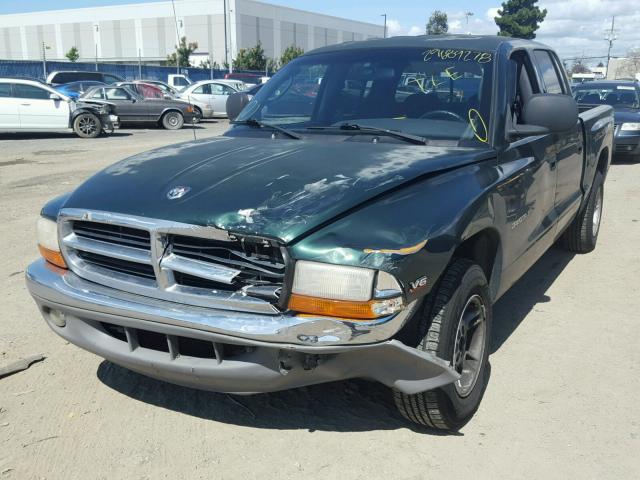 1B7GL2AX3YS671661 - 2000 DODGE DAKOTA QUA GREEN photo 2