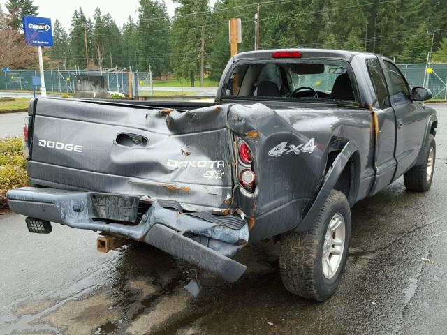 1D7HG12K04S750050 - 2004 DODGE DAKOTA SXT GRAY photo 4