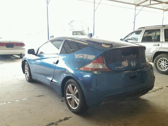 JHMZF1D69BS007819 - 2011 HONDA CR-Z EX BLUE photo 3