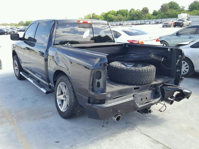 1D7RB1CT6BS554198 - 2011 DODGE RAM 1500 BLACK photo 3