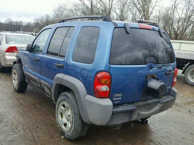 1J4GL48KX4W297780 - 2004 JEEP LIBERTY SP BLUE photo 3