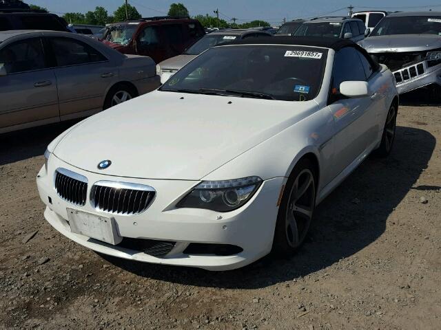 WBAEB53548CX63490 - 2008 BMW 650I WHITE photo 2