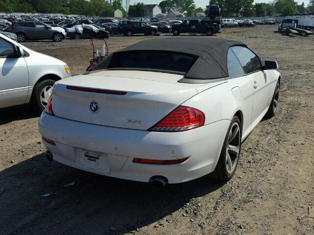 WBAEB53548CX63490 - 2008 BMW 650I WHITE photo 4