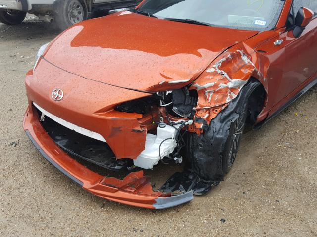 JF1ZNAA17G8709726 - 2016 TOYOTA SCION FR-S ნარინჯისფერი ფოტო 9
