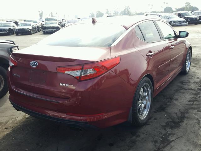 KNAGR4A66B5114358 - 2011 KIA OPTIMA SX RED photo 4