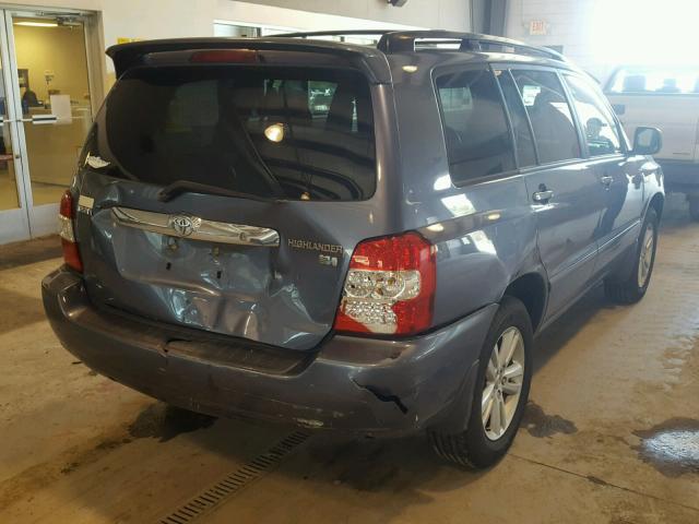 JTEDW21A160012214 - 2006 TOYOTA HIGHLANDER BLUE photo 4