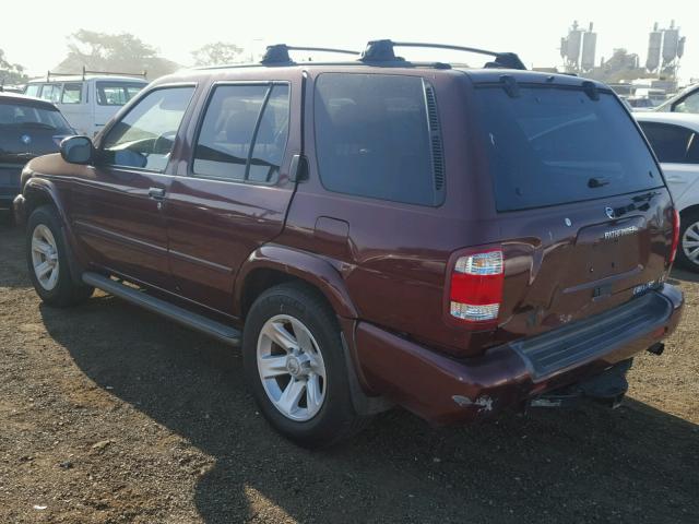 JN8DR09X63W703146 - 2003 NISSAN PATHFINDER BURGUNDY photo 3