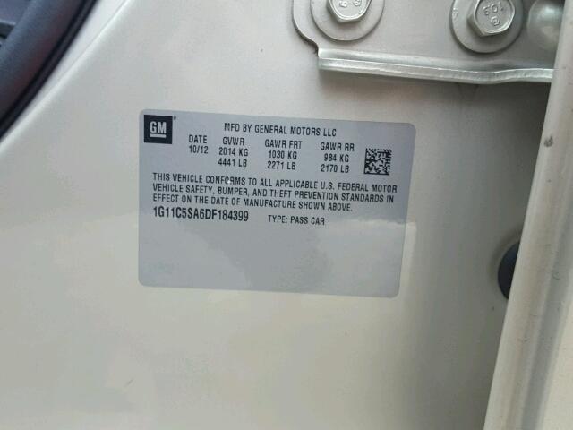 1G11C5SA6DF184399 - 2013 CHEVROLET MALIBU 1LT GOLD photo 10