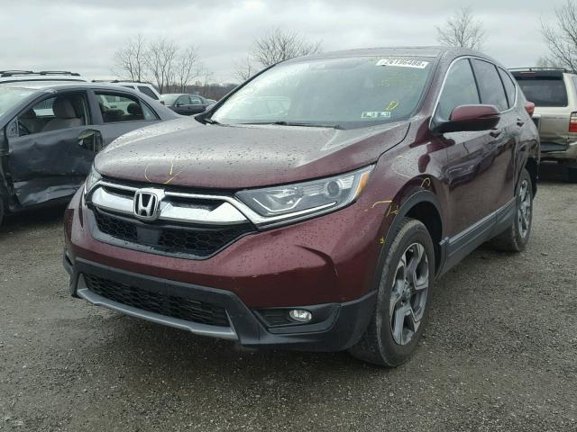 2HKRW2H85HH604752 - 2017 HONDA CR-V EXL BURGUNDY photo 2