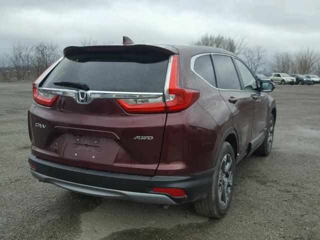 2HKRW2H85HH604752 - 2017 HONDA CR-V EXL BURGUNDY photo 4