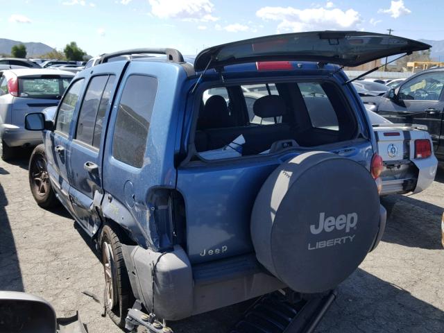 1J4GK48K64W265914 - 2004 JEEP LIBERTY SP BLUE photo 3