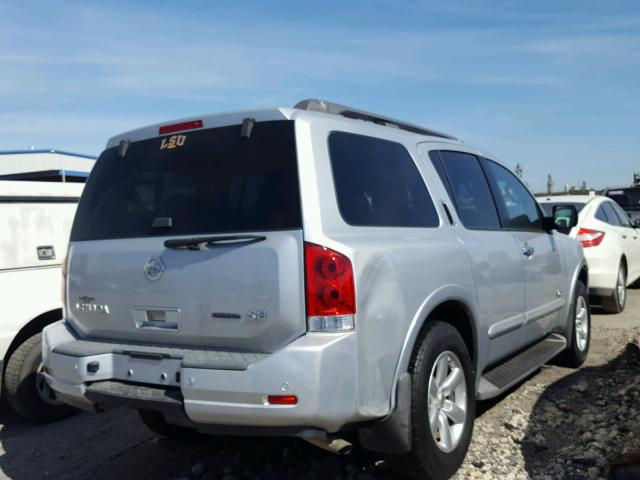 5N1BA08D68N628846 - 2008 NISSAN ARMADA SE SILVER photo 4