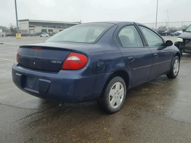 1B3ES26C94D547328 - 2004 DODGE NEON BASE BLUE photo 4