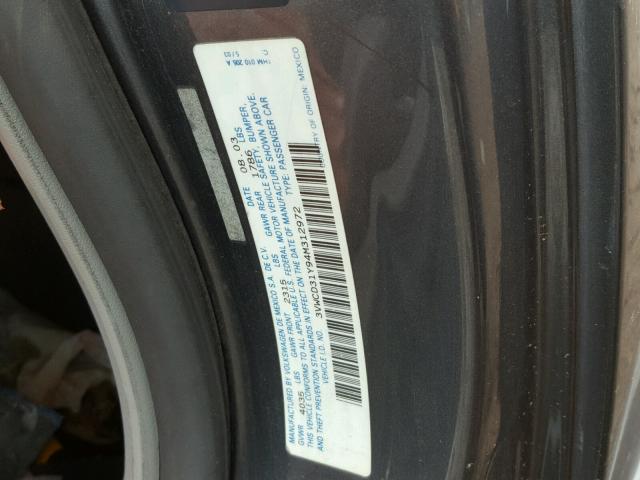 3VWCD31Y94M312972 - 2004 VOLKSWAGEN NEW BEETLE 灰色 照片 10