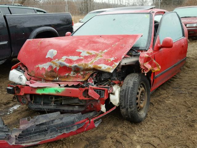 1HGEJ1252PL020116 - 1993 HONDA CIVIC EX წითელი ფოტო 2