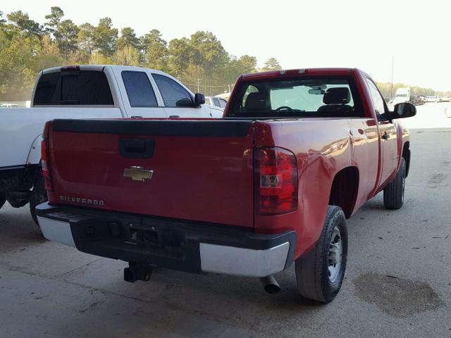 1GCHC24K67E506110 - 2007 CHEVROLET SILVERADO RED photo 4