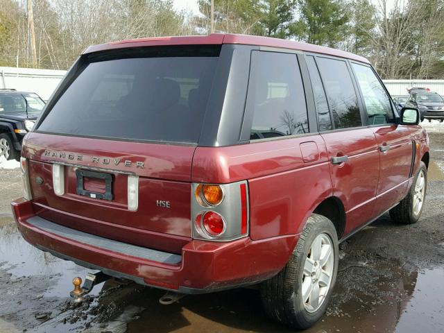 SALME11434A142362 - 2004 LAND ROVER RANGE ROVE MAROON photo 4