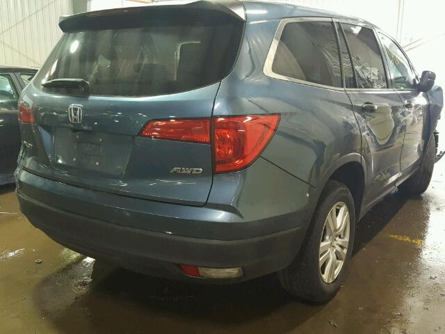 5FNYF6H17GB070771 - 2016 HONDA PILOT LX BLUE photo 4