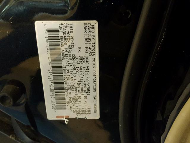 JT6HF10U9Y0135782 - 2000 LEXUS RX 300 BLACK photo 10