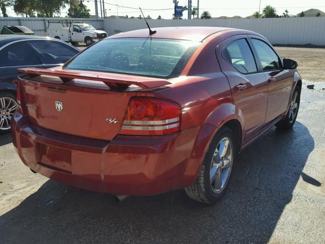 1B3LC76M88N567063 - 2008 DODGE AVENGER R/ BURGUNDY photo 4