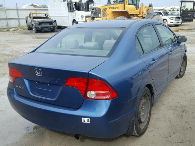 2HGFA16508H511720 - 2008 HONDA CIVIC LX BLUE photo 4