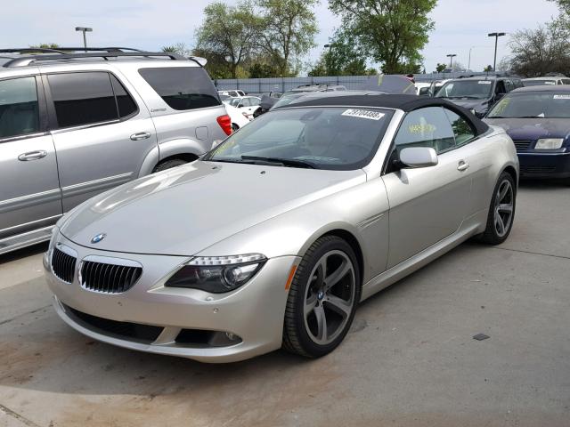 WBAEB53528CX63410 - 2008 BMW 650 I SILVER photo 2