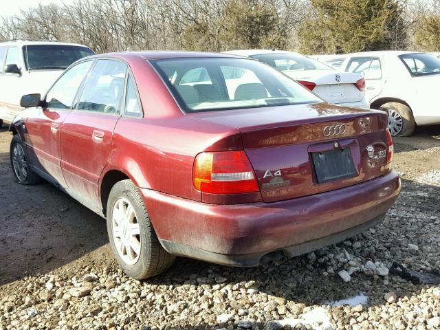 WAUCB28D2XA281150 - 1999 AUDI A4 1.8T QU MAROON photo 3