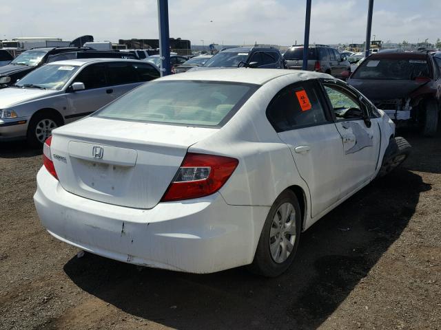 19XFB2F50CE348184 - 2012 HONDA CIVIC LX WHITE photo 4