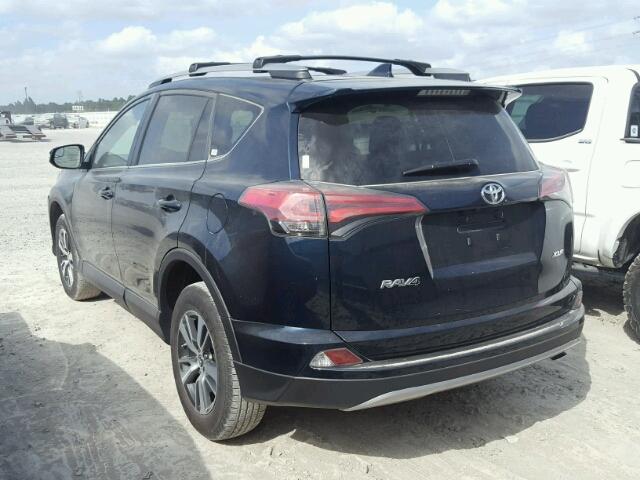 2T3WFREV8HW355278 - 2017 TOYOTA RAV4 XLE BLUE photo 3