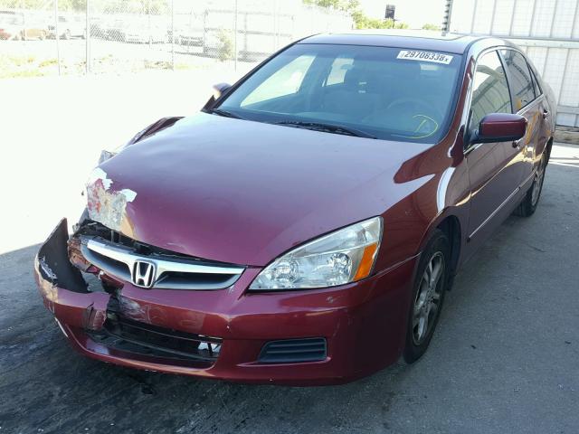 1HGCM56776A142742 - 2006 HONDA ACCORD EX RED photo 2