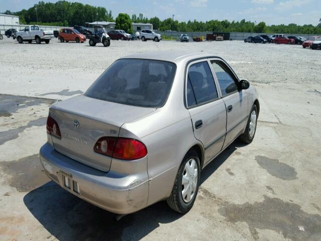 1NXBR12E11Z490127 - 2001 TOYOTA COROLLA CE TAN photo 4