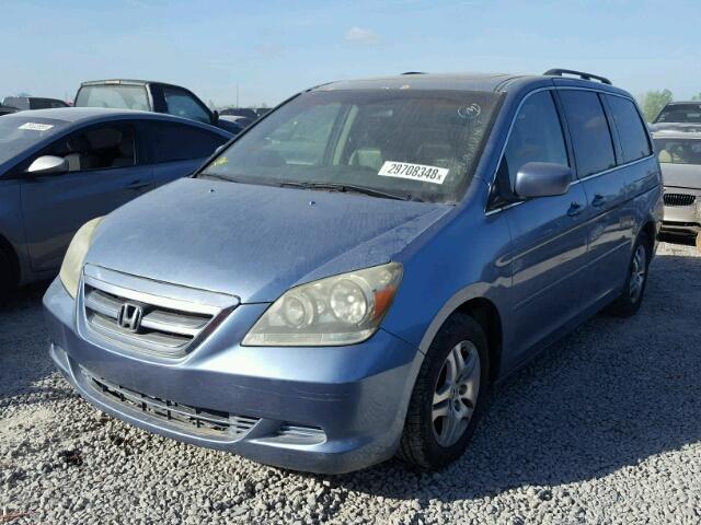 5FNRL38745B120524 - 2005 HONDA ODYSSEY EX BLUE photo 2