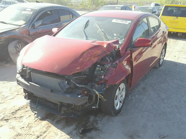 KMHDH4AE4GU650380 - 2016 HYUNDAI ELANTRA SE RED photo 2