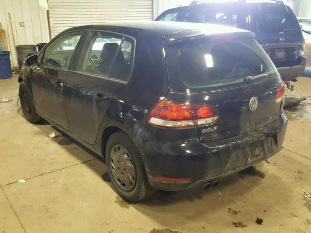 WVWDA7AJ0BW345852 - 2011 VOLKSWAGEN GOLF BLACK photo 3