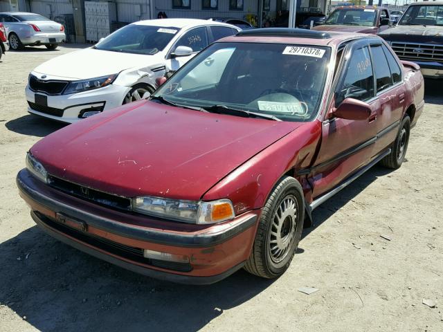 JHMCB7549LC122577 - 1990 HONDA ACCORD DX BURGUNDY photo 2