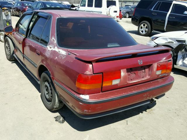 JHMCB7549LC122577 - 1990 HONDA ACCORD DX BURGUNDY photo 3