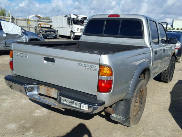 5TEHN72N31Z842712 - 2001 TOYOTA TACOMA DOU GRAY photo 4