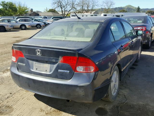 JHMFA36277S002486 - 2007 HONDA CIVIC HYBR BLUE photo 4