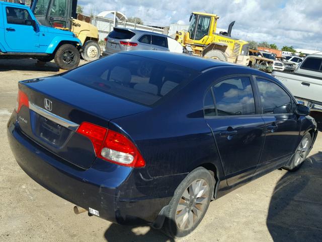 2HGFA16809H504083 - 2009 HONDA CIVIC EX BLUE photo 4