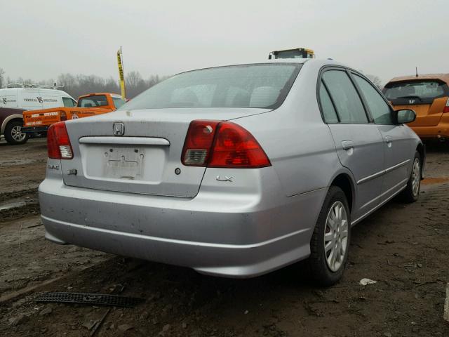 2HGES16565H581551 - 2005 HONDA CIVIC LX SILVER photo 4