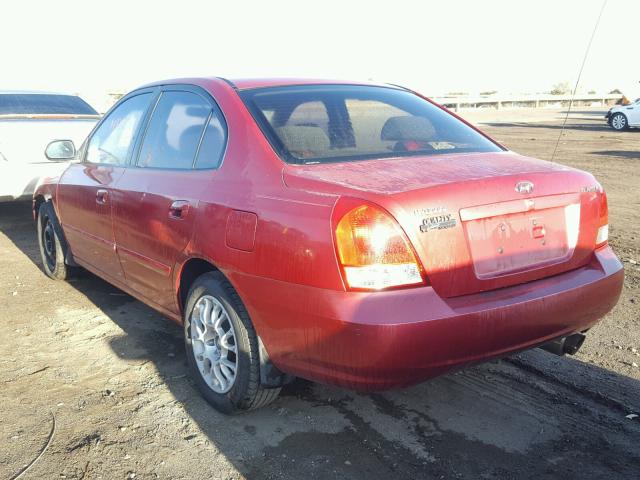 KMHDN45D23U704988 - 2003 HYUNDAI ELANTRA GL RED photo 3