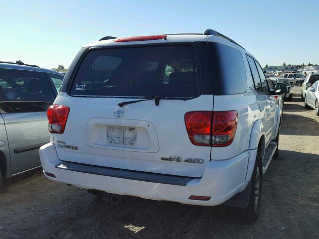 5TDBT44A85S237768 - 2005 TOYOTA SEQUOIA SR WHITE photo 4