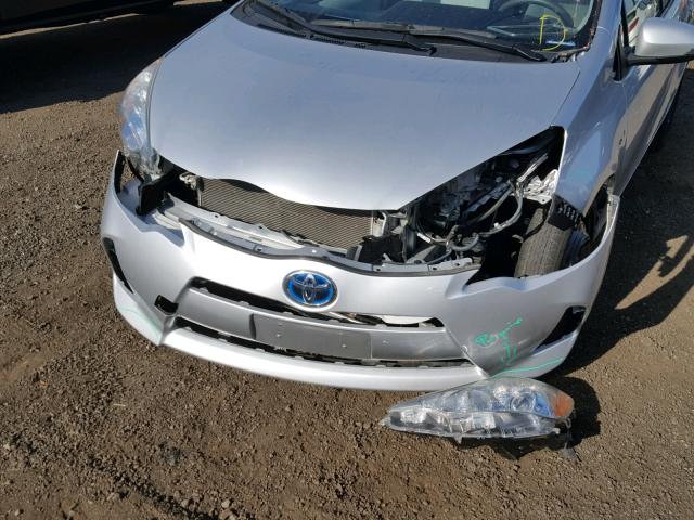 JTDKDTB33D1033192 - 2013 TOYOTA PRIUS C SILVER photo 9