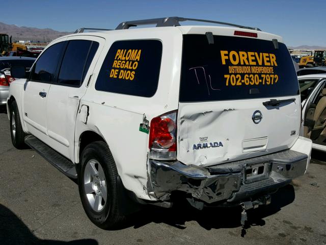 5N1AA08A35N736709 - 2005 NISSAN ARMADA SE WHITE photo 3