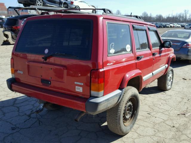 1J4FF48S4YL245751 - 2000 JEEP CHEROKEE S RED photo 4