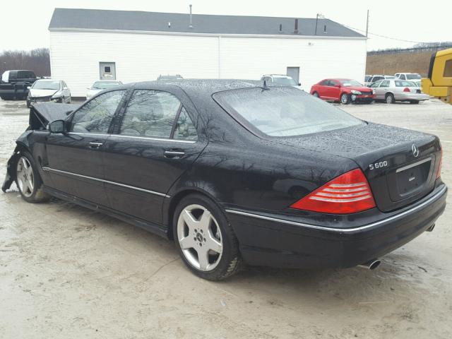 WDBNG76JX3A353188 - 2003 MERCEDES-BENZ S 600 BLACK photo 3