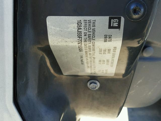 1G8AJ55F77Z152434 - 2007 SATURN ION LEVEL SILVER photo 10