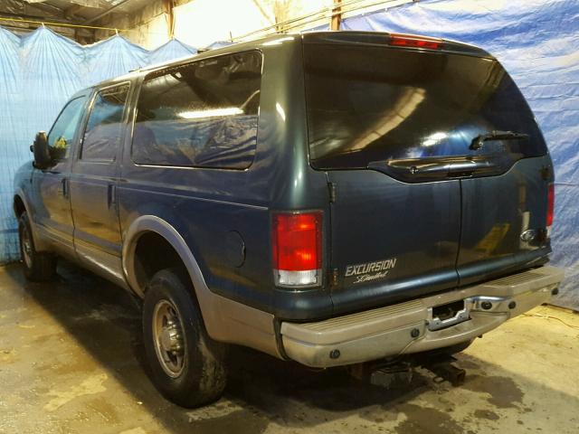 1FMNU43S71EB63081 - 2001 FORD EXCURSION GREEN photo 3